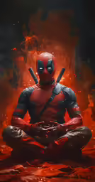 a man dressed in costume sits while meditating