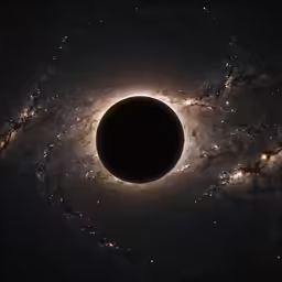 a black hole with light around it