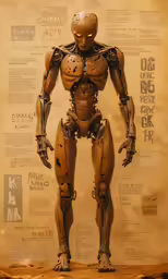a poster with text in front of it displaying an artificial man