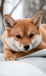 a dog sits on the hood of a car