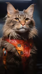 an extreme close up photo of a cat dressed as a soldier