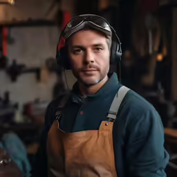 a man wearing headphones and holding something in his hand