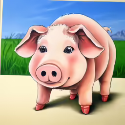 a pig with its nose raised standing in the dirt