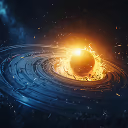 a picture of a ring of fire floating in space