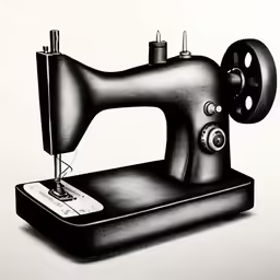 a drawing of an old fashioned sewing machine