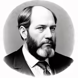 an old black and white photo of a man with a beard