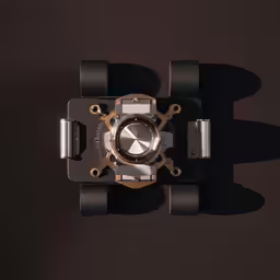 a close up shot of a large clock with multiple pieces of brass around it