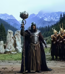 some people in knight armor and helmets