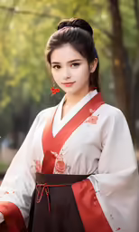 a young woman in a kimono, with a bouquet of flowers on her lap