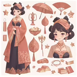 a cartoon image of some kind of asian woman