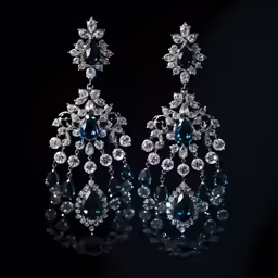 two pairs of blue and white cubicgeite earrings
