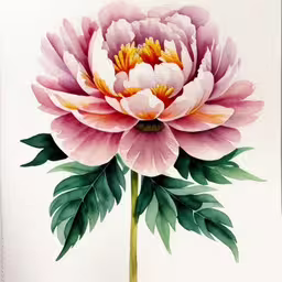 a picture of a pink and yellow flower,this is a pink flower on a white paper