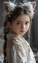 a very cute small girl with some kind of hair