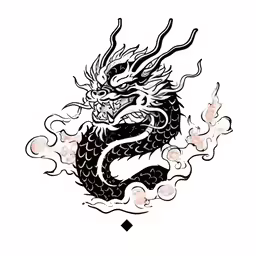 an illustration of the dragon with smoke