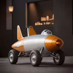 a small plane is sitting on the floor
