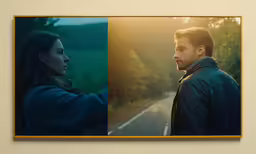 there is a couple that are standing in the street