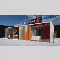the exterior of an outdoor convenience store in the winter