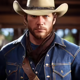 a man in a hat and scarf with his arms around him