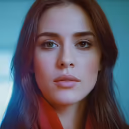 a woman in red is posing for the camera