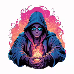 a person wearing a hood and holding a ball in their hands