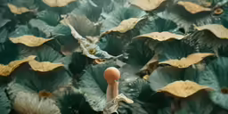 a piece of art with a strange shape next to a plant