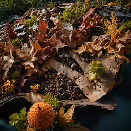 the leaves and berries are on top of the rocks