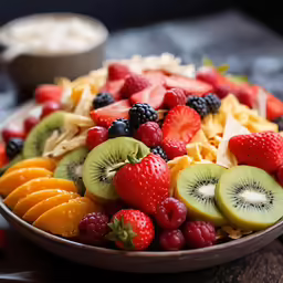 a salad is prepared and ready to be eaten