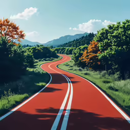a long winding road surrounded by trees