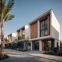 a white modern home with large windows and glass doors