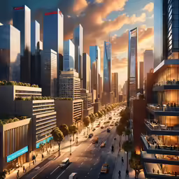 there is a picture of a city street and it is beautiful