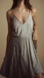 a woman wearing a white dress poses for a picture
