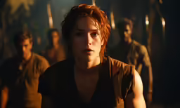 the beautiful redhead girl from the movie twilight is in front of a crowd