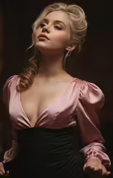 the woman has a dress that is very long