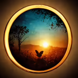 an eagle is silhouetted by a bright sunset