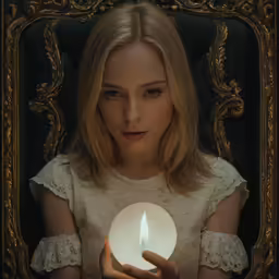 a woman holding an orb in her hand