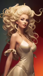 a very pretty blonde woman with her blond hair