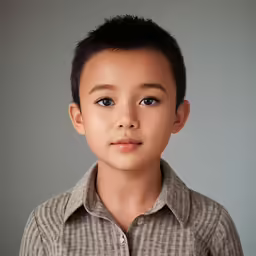 a young boy is posing for a portrait
