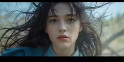 there is a woman that has wet hair