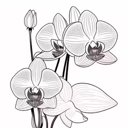 some flowers on a white background drawing by hand,flowers drawing on white paper with black ink,two flowers are arranged in a drawing style,some pretty flowers that are standing together,black and white drawing of flowers