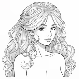 the girl with wavy hair, and earrings
