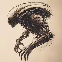 this is an illustration of a robot made out of many objects