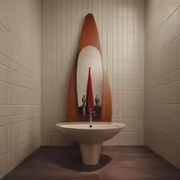 a small bathroom with a pedestal sink under a mirror