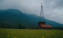 this is an image of a small house in the hills