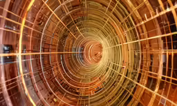 inside a round hole showing lines and a center