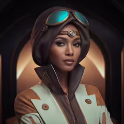 a female with a brown and tan uniform is dressed up like star trek cosplay
