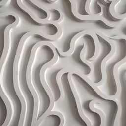 a white wall with wavy lines patterned on it