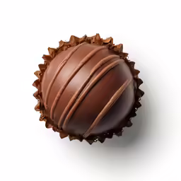 a chocolate ball wrapped in foil with chocolate wrappers