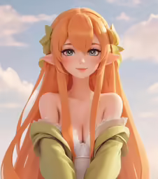 a very cute young girl with orange hair