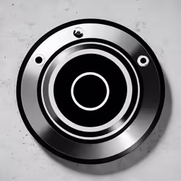 a circular metal object is on the wall