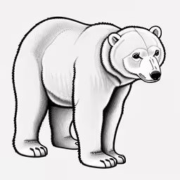 /tmp/FOOQAbicv.jpg = a white bear is standing with his mouth open
,/tmp/FOOQAbicv.jpg = black and white photo of a polar bear
,/tmp/FOOQAbicv.jpg = a black and white picture of a bear with one eye on it
,/tmp/FOOQAbicv.jpg = a drawing of a bear is standing alone
,/tmp/FOOQAbicv.jpg = drawing of an adult polar bear with eyes wide open
,/tmp/FOOQAbicv.jpg = an image of the bear on a white background
,/tmp/FOOQAbicv.jpg = a large bear standing next to a white background
